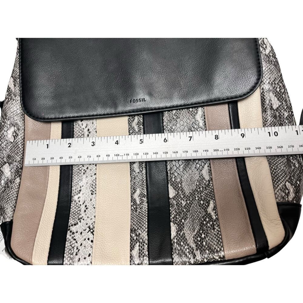 Fossil Claire Patchwork Leather Backpack Black Py… - image 7